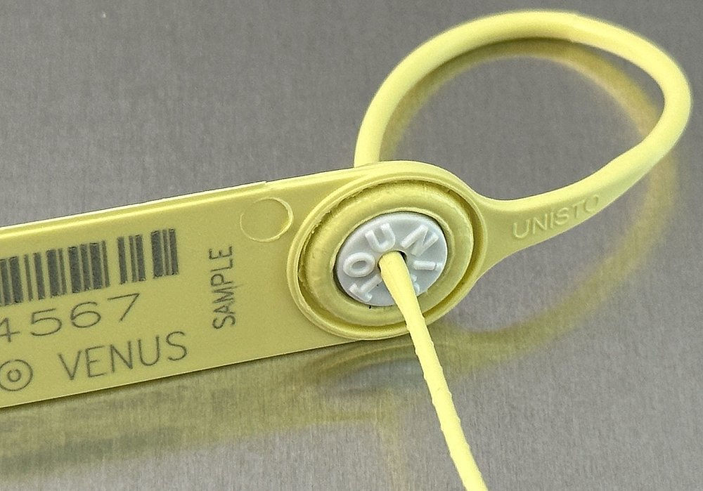 Unisto Venus tamper-evident security seal closed
