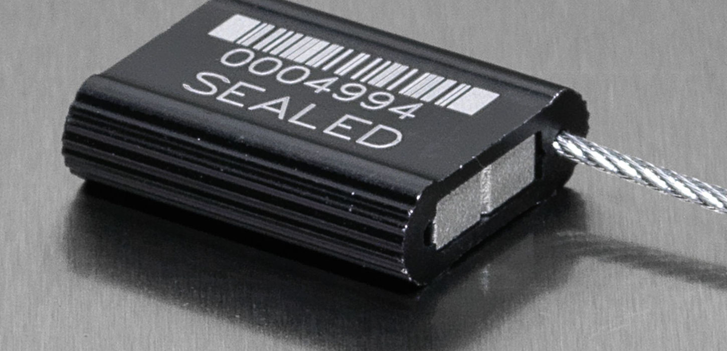 Unisto Metalo 15 metal cable security seal with visible barcode